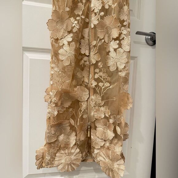 NWOT Bronx and Banco JASMINE MAXI DRESS Floral Gold Strapless Dress - Picture 10 of 15